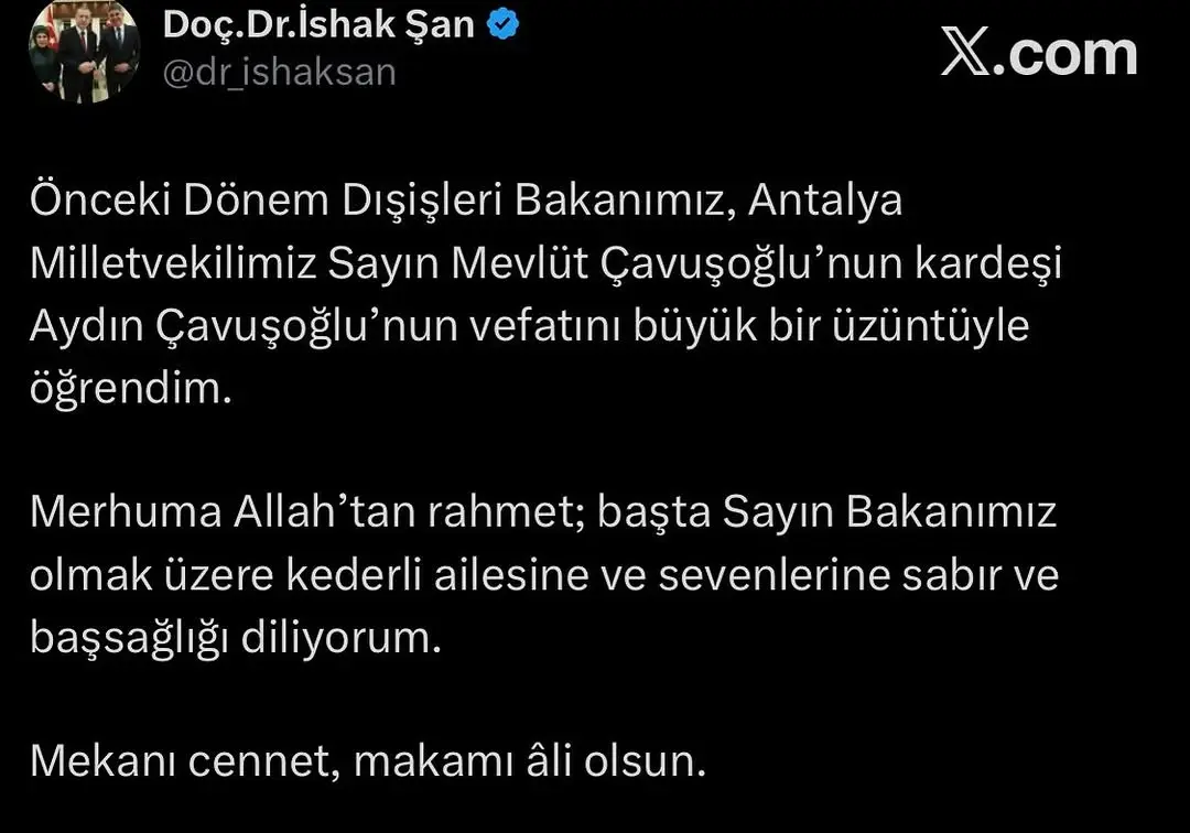 Mevlüt Çavuşoğlu'nun Kardeşi Aydın Çavuşoğlu'nun Vefatı