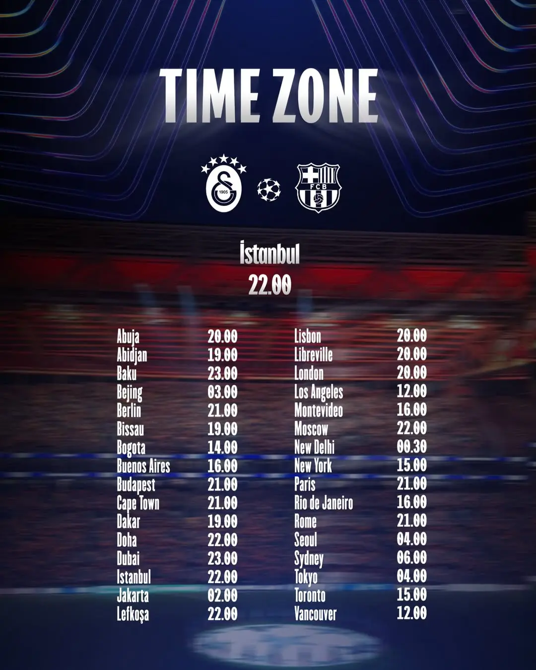 Galatasaray'ın FC Barcelona Maçı İçin Yayın Saatleri Belli Oldu!