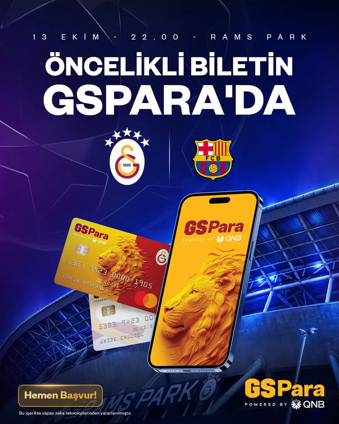 Galatasaray'ın Şampiyonlar Ligi Maçı Biletlerinde GSPara Üyelerine Öncelik!