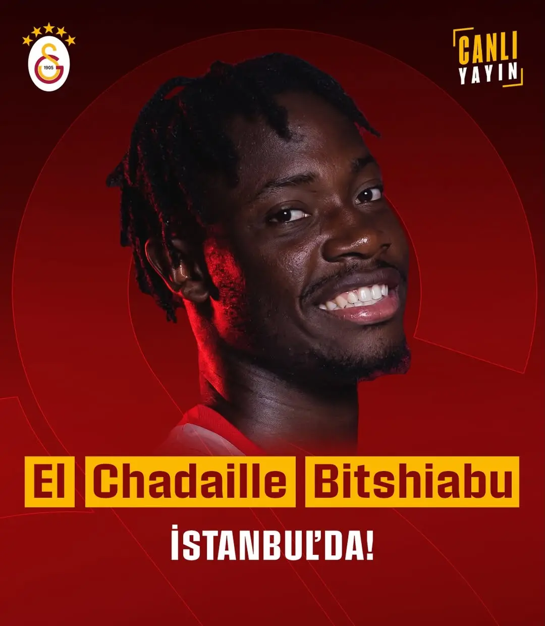 Galatasaray, El Chadaille Bitshiabu'nun İstanbul'daki İlk Görüntülerini Paylaştı