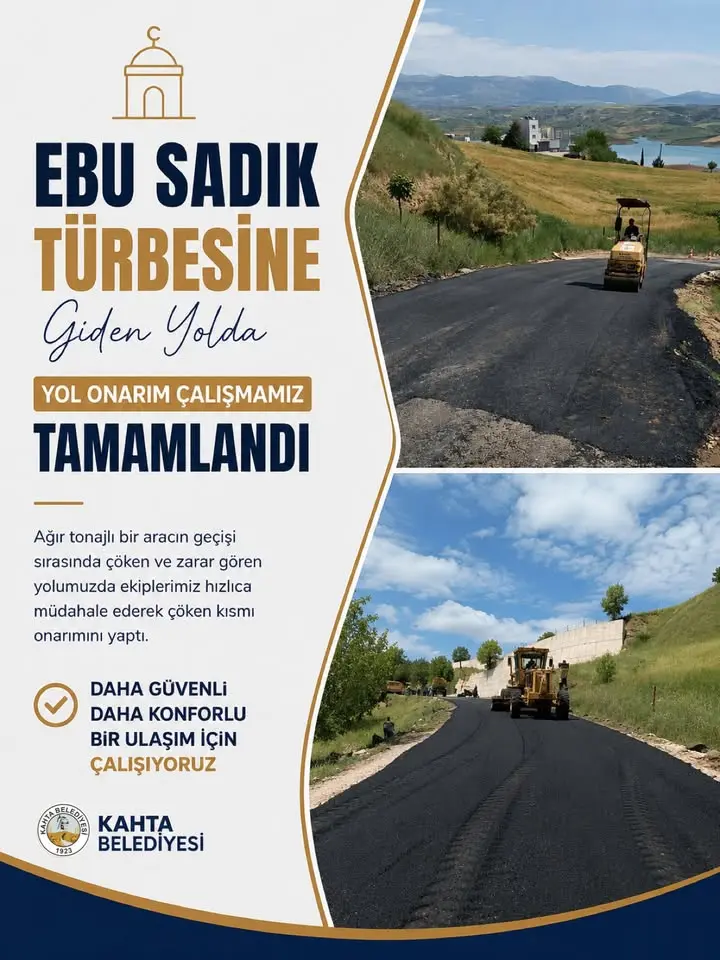 Kahta Belediyesi, Ebu Sadık Türbesi'ne Giden Yolun Zarar Görmesi Hakkında Açıklama Yaptı