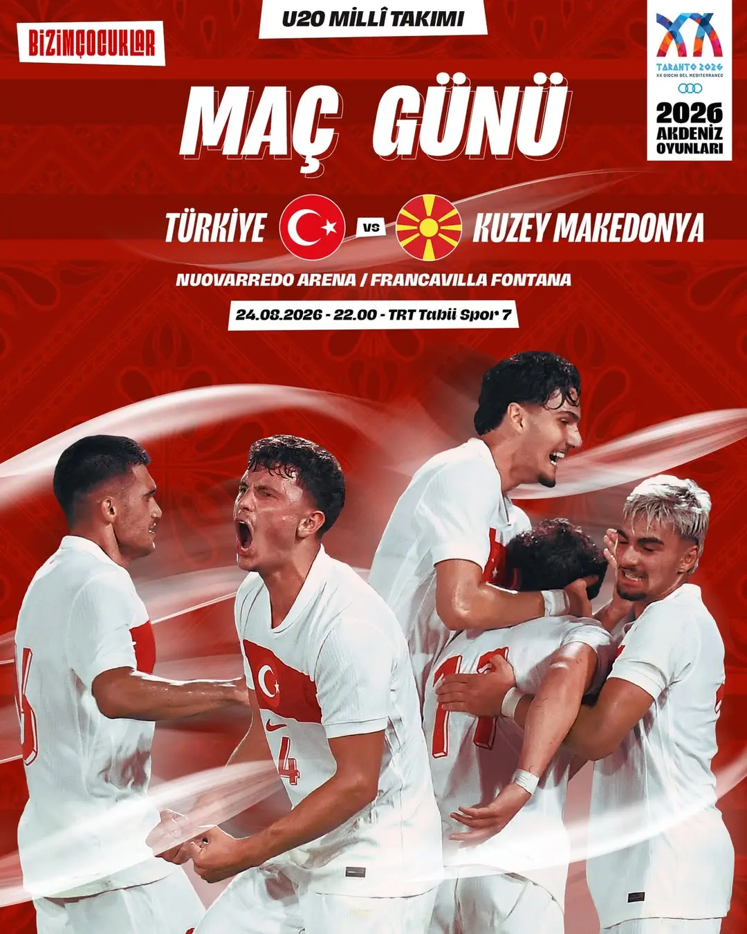 U20 Millî Takımı Taranto'da Kuzey Makedonya ile Karşılaşacak
