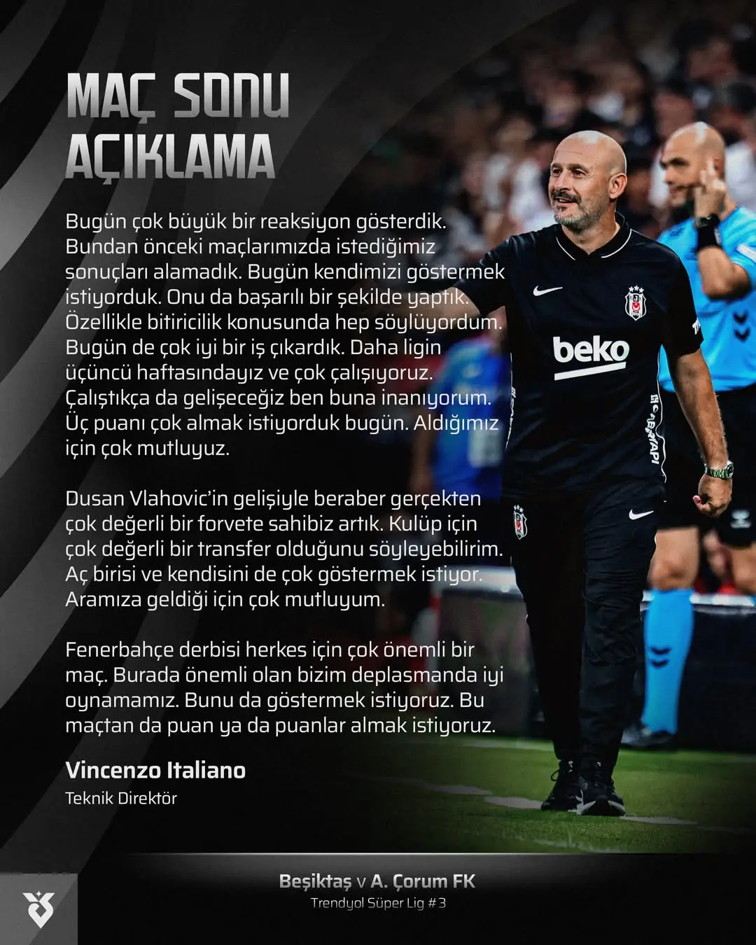 Maç sonu açıklama | Vincenzo Italiano