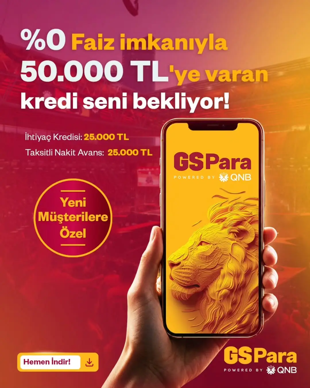 Galatasaray'ın GSPara Kampanyası: %0 Faizle 50.000 TL Fırsatı!