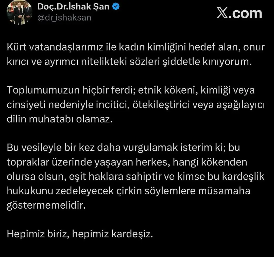 TBMM Başkanlık Divan Katip Üyesi Doç. Dr. İshak Şan'dan Önemli Açıklama