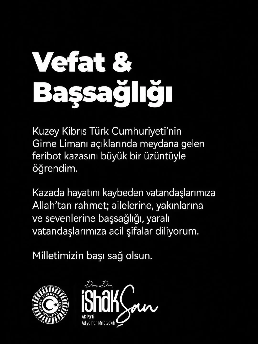 Kuzey Kıbrıs'ta Feribot Kazası: Vatandaşlarımızı Kaybettik