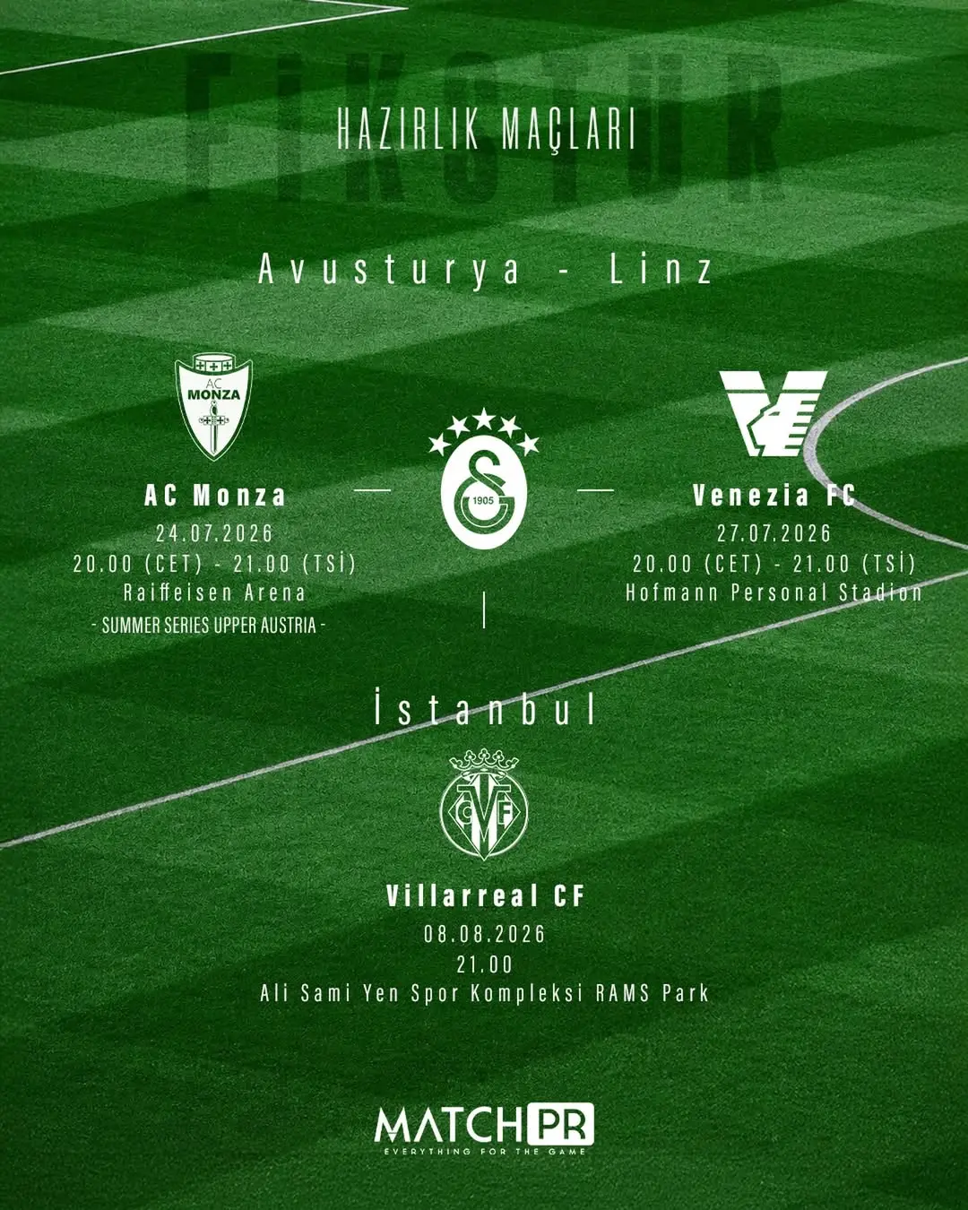 Galatasaray'ın Avusturya Kampı Programı Belli Oldu
