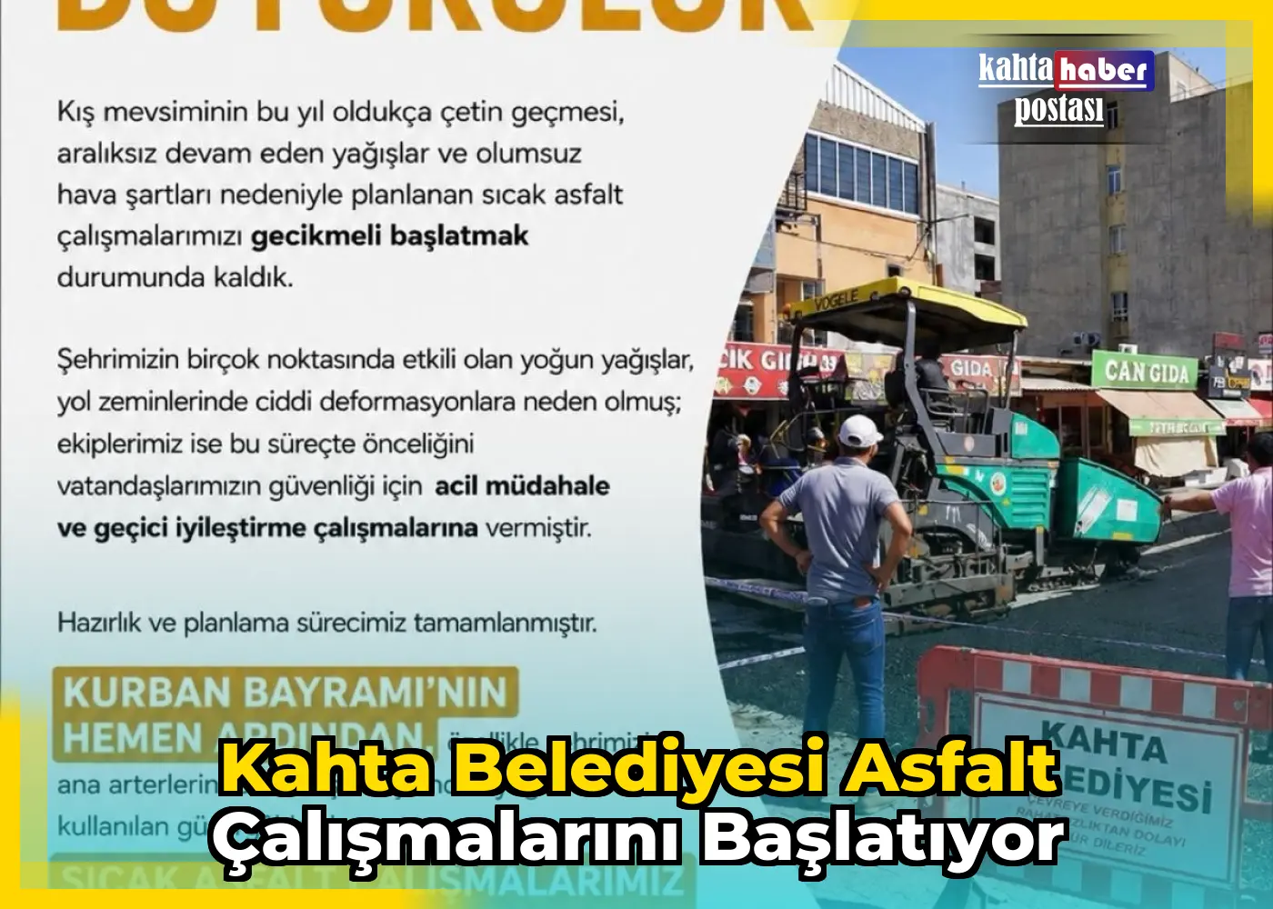 Kahta Belediyesi Asfalt Çalışmalarını Başlatıyor