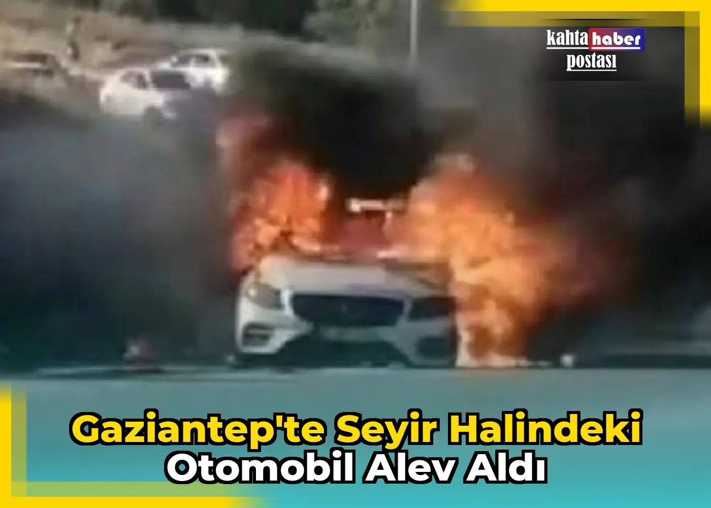 Gaziantep'te Seyir Halindeki Otomobil Alev Aldı