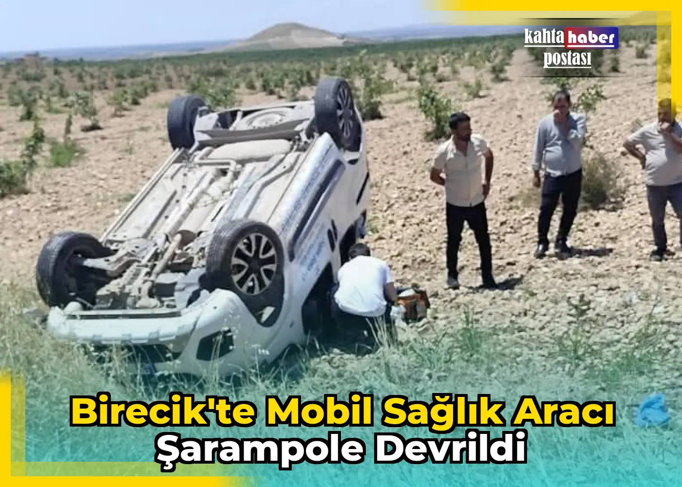 Birecik'te Mobil Sağlık Aracı Şarampole Devrildi