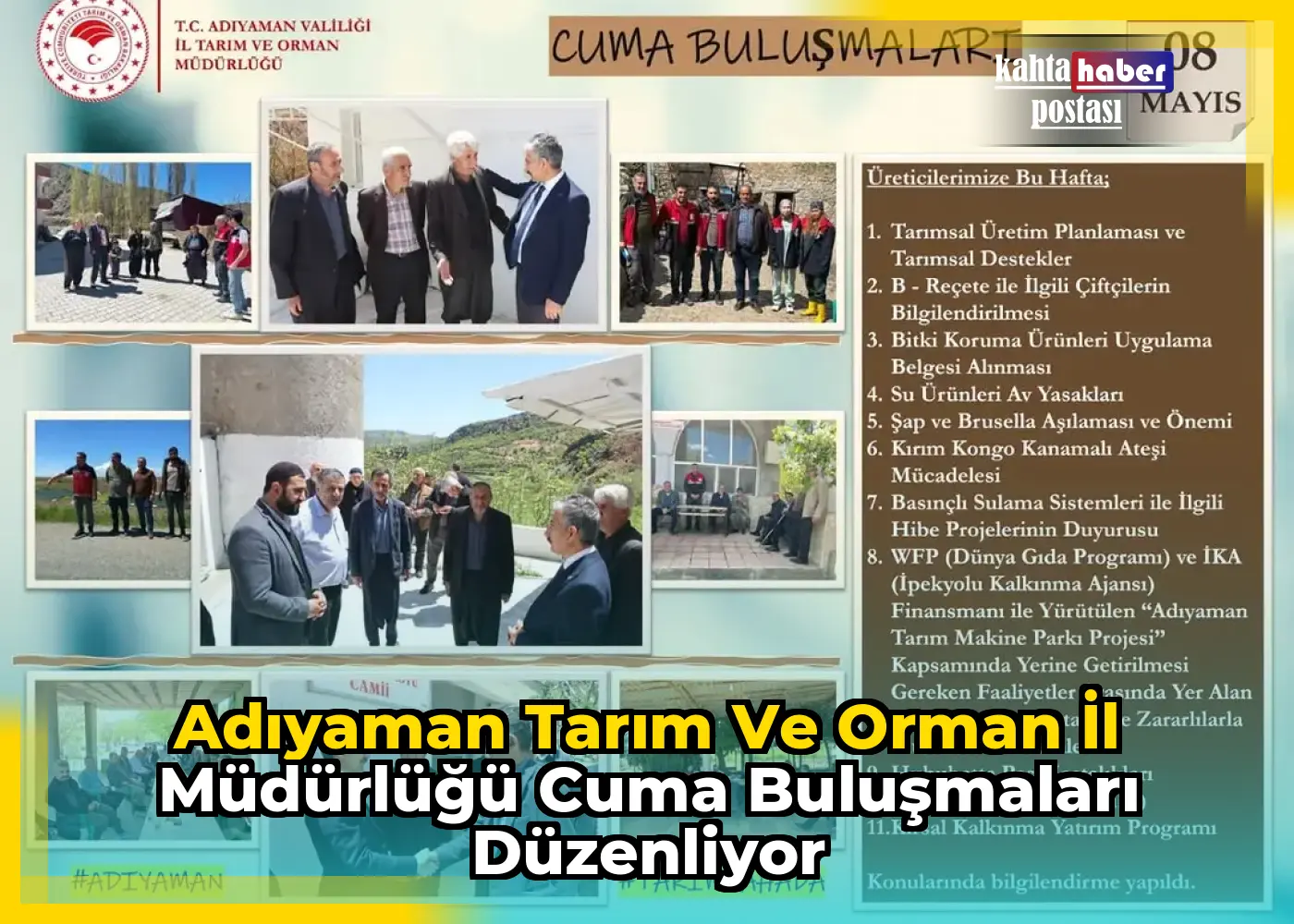 Adıyaman Tarım ve Orman İl Müdürlüğü Cuma Buluşmaları Düzenliyor