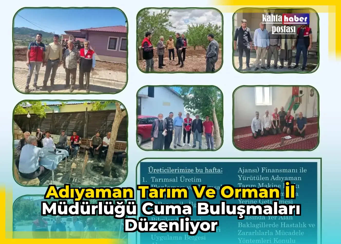 Adıyaman Tarım ve Orman İl Müdürlüğü Cuma Buluşmaları Düzenliyor