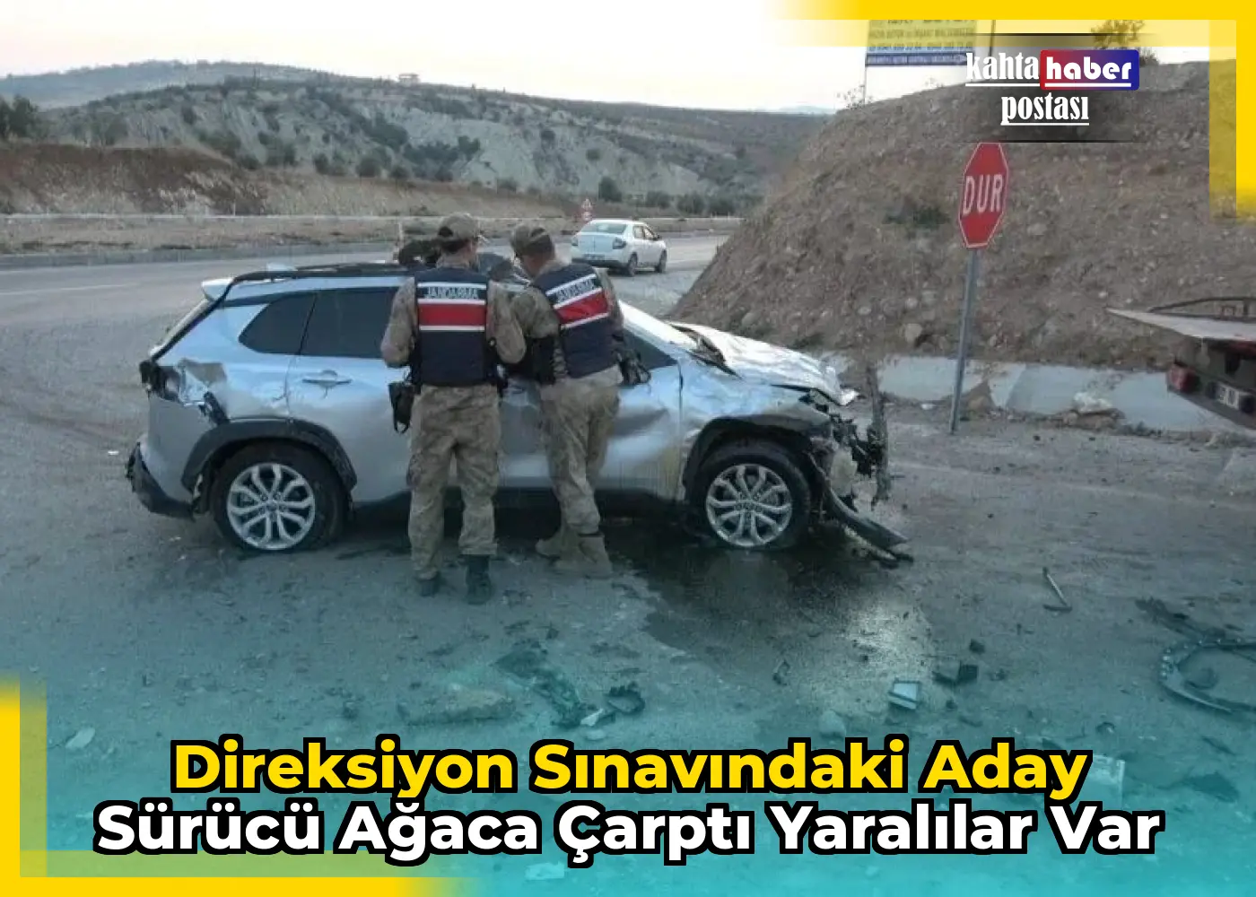 Direksiyon Sınavındaki Aday Sürücü Ağaca Çarptı Yaralılar Var