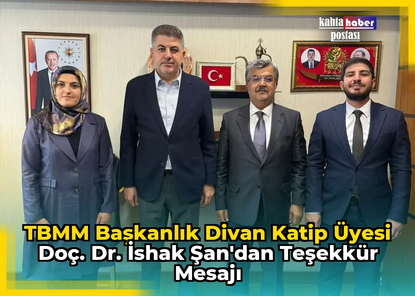 TBMM Başkanlık Divan Katip Üyesi Doç. Dr. İshak Şan'dan Teşekkür Mesajı
