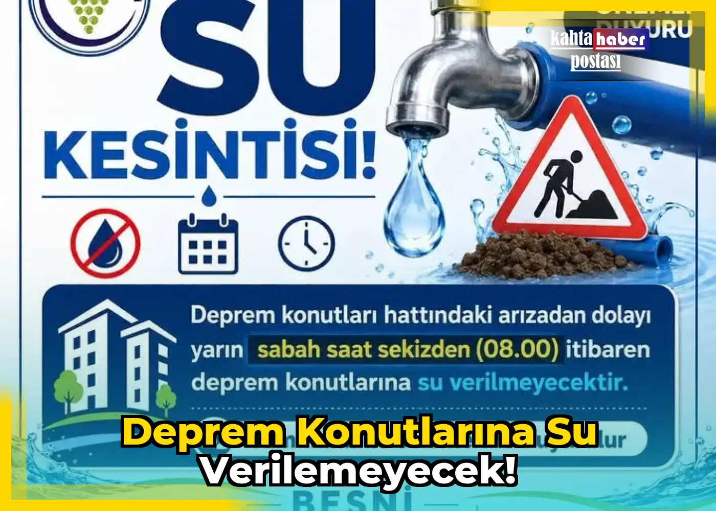 Deprem Konutlarına Su Verilemeyecek!