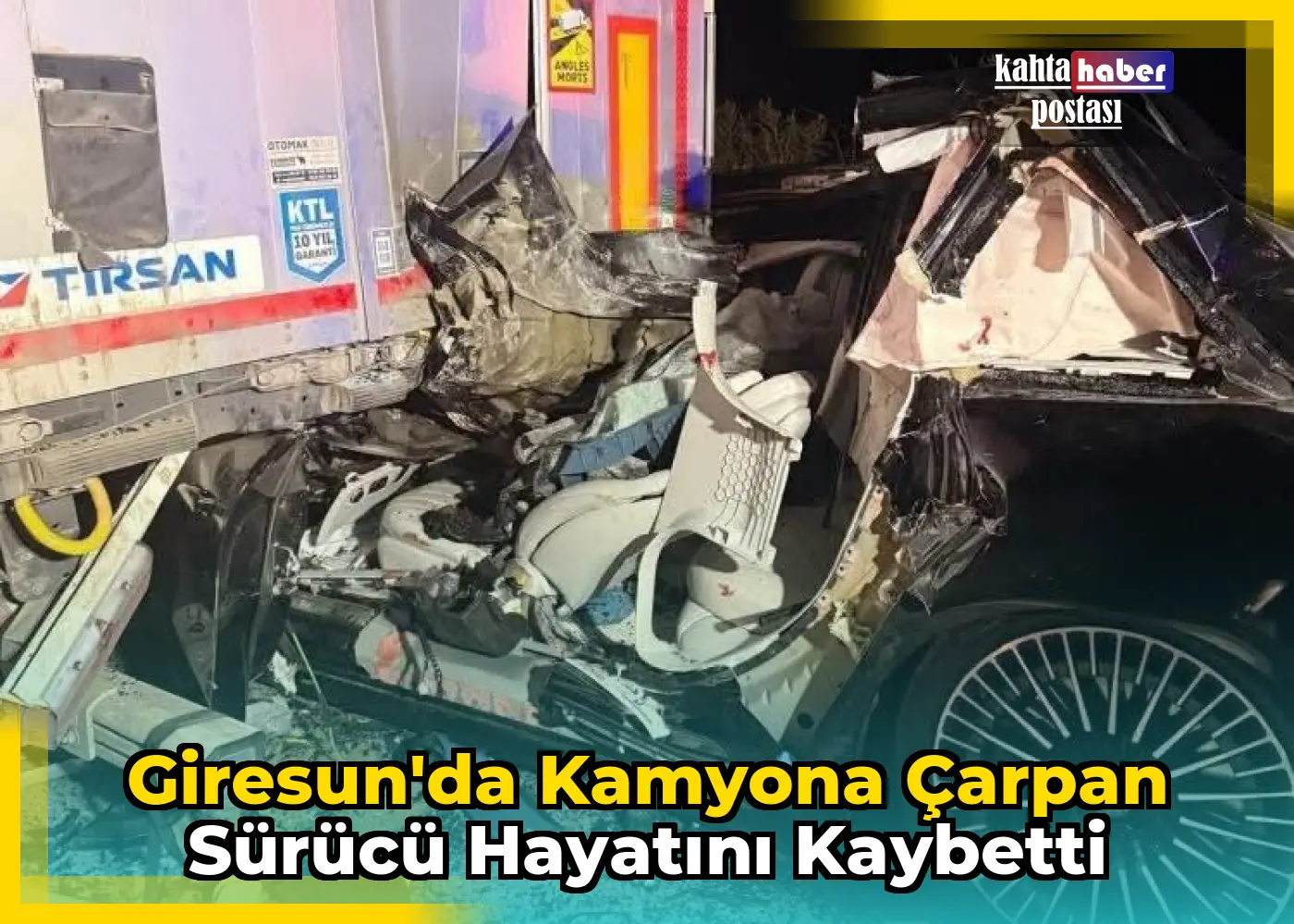 Giresun'da Kamyona Çarpan Sürücü Hayatını Kaybetti