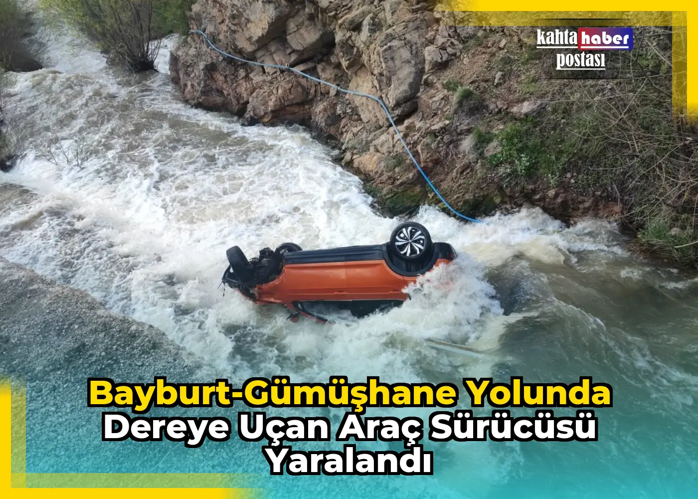 Bayburt-Gümüşhane Yolunda Dereye Uçan Araç Sürücüsü Yaralandı
