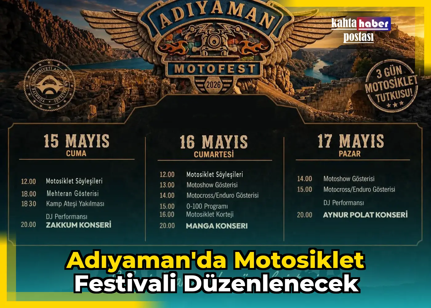 Adıyaman'da Motosiklet Festivali Düzenlenecek