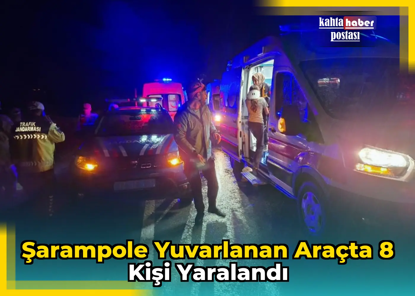 Şarampole Yuvarlanan Araçta  8 Kişi Yaralandı