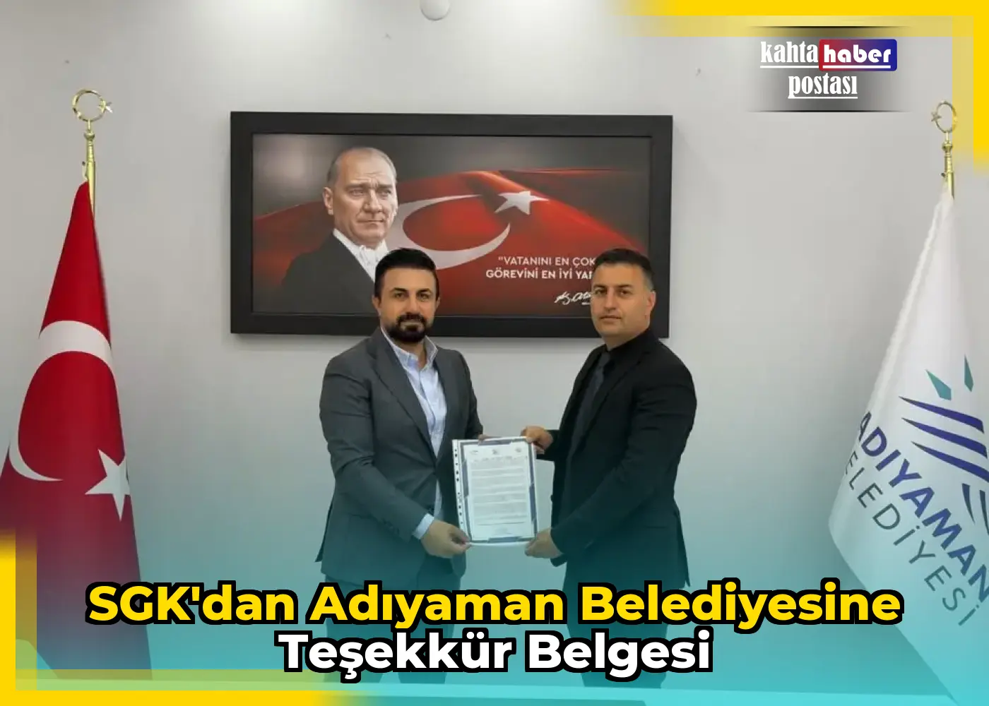 SGK’dan Adıyaman Belediyesine Teşekkür Belgesi