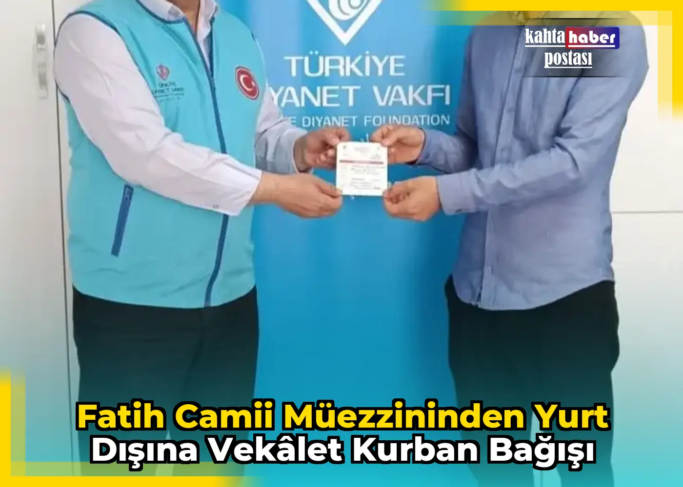 Fatih Camii Müezzininden Yurt Dışına Vekâlet Kurban Bağışı