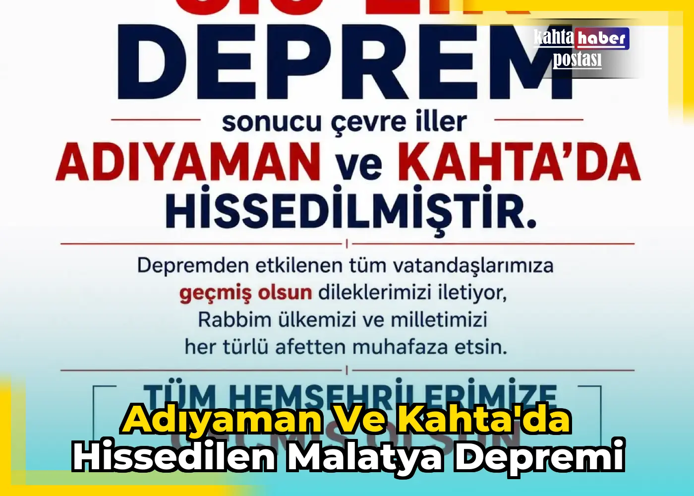Adıyaman ve Kahta'da Hissedilen Malatya Depremi