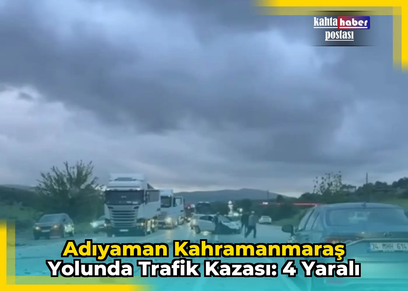 Adıyaman Kahramanmaraş Yolunda Trafik Kazası: 4 Yaralı