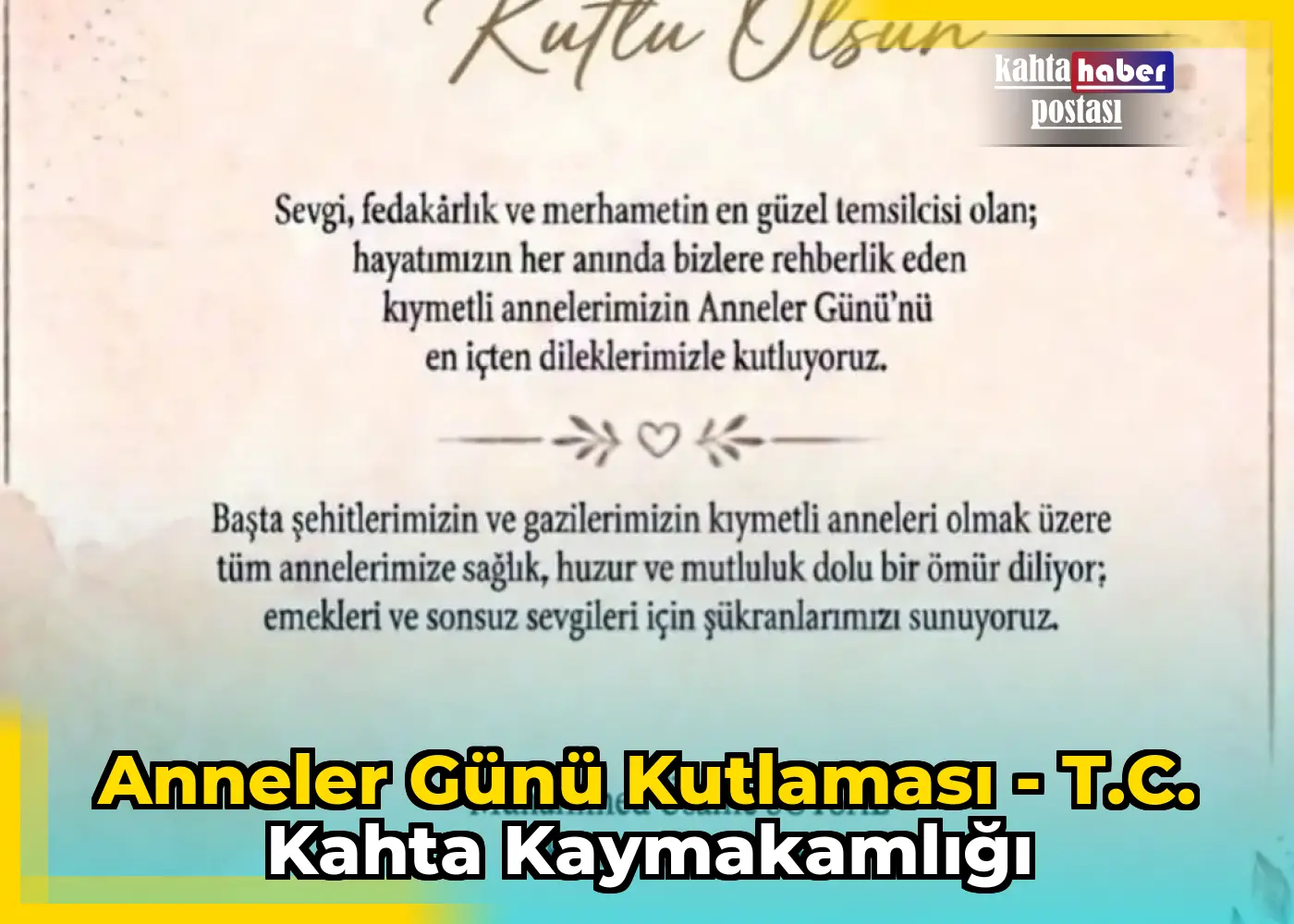 Anneler Günü Kutlaması - T.C. Kahta Kaymakamlığı