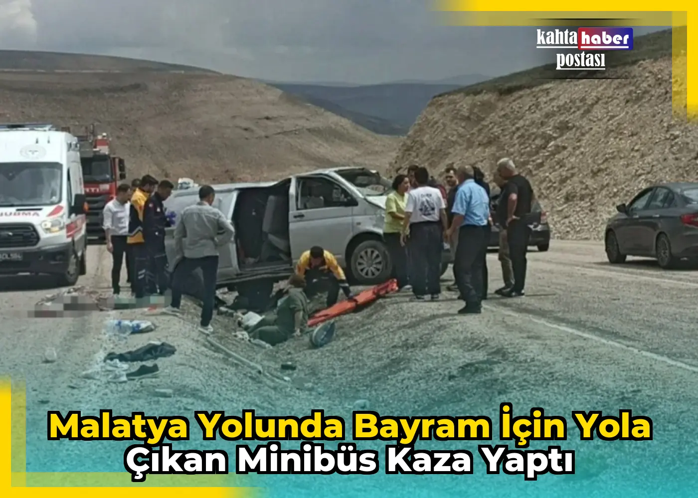 Malatya Yolunda Bayram İçin Yola Çıkan Minibüs Kaza Yaptı