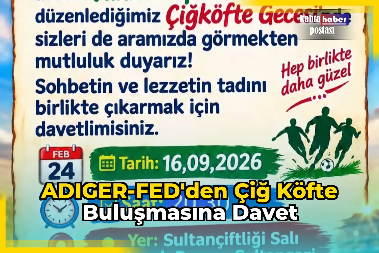 ADIGER-FED'den Çiğ Köfte Buluşmasına Davet