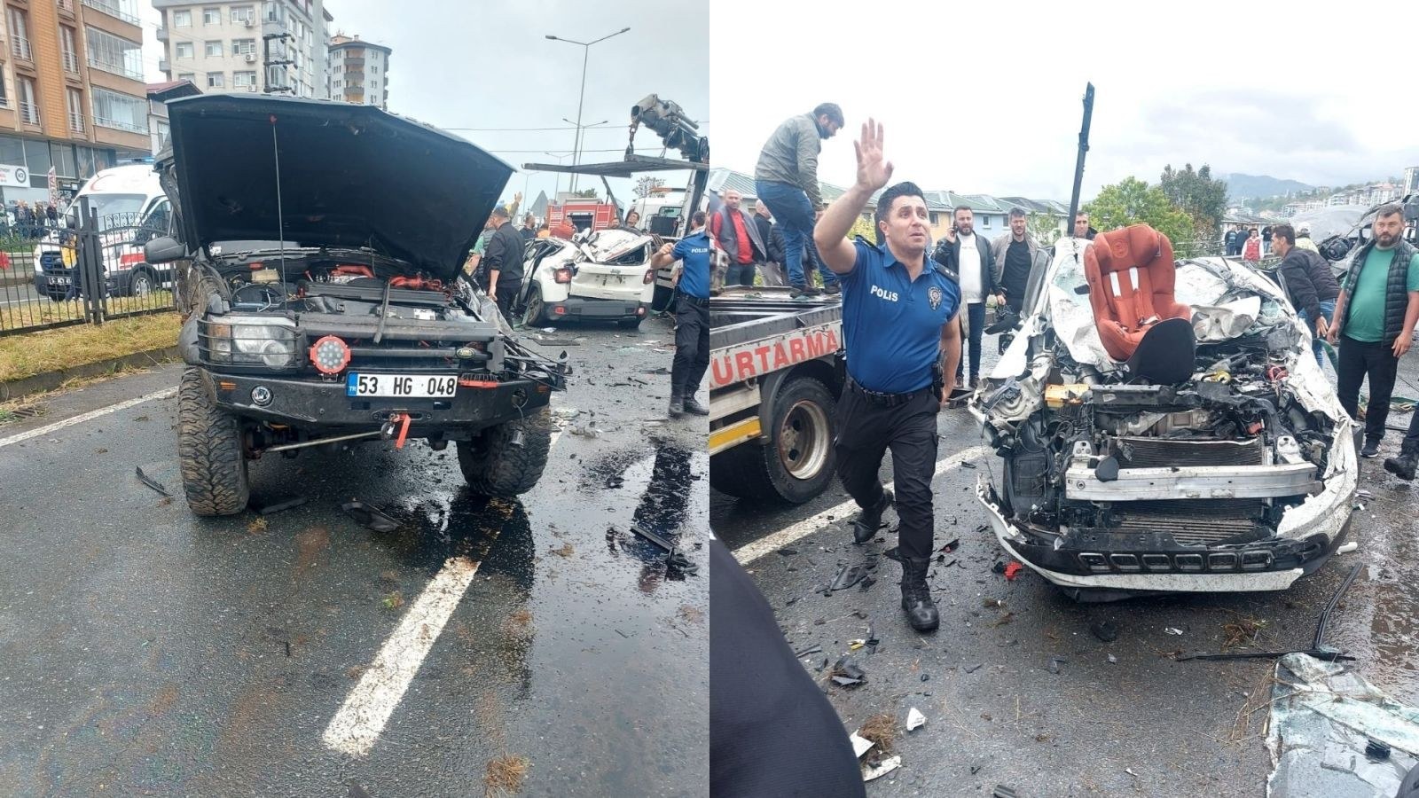Trafik Kazasında Araçlar Pert oldu : 6 Yaralı