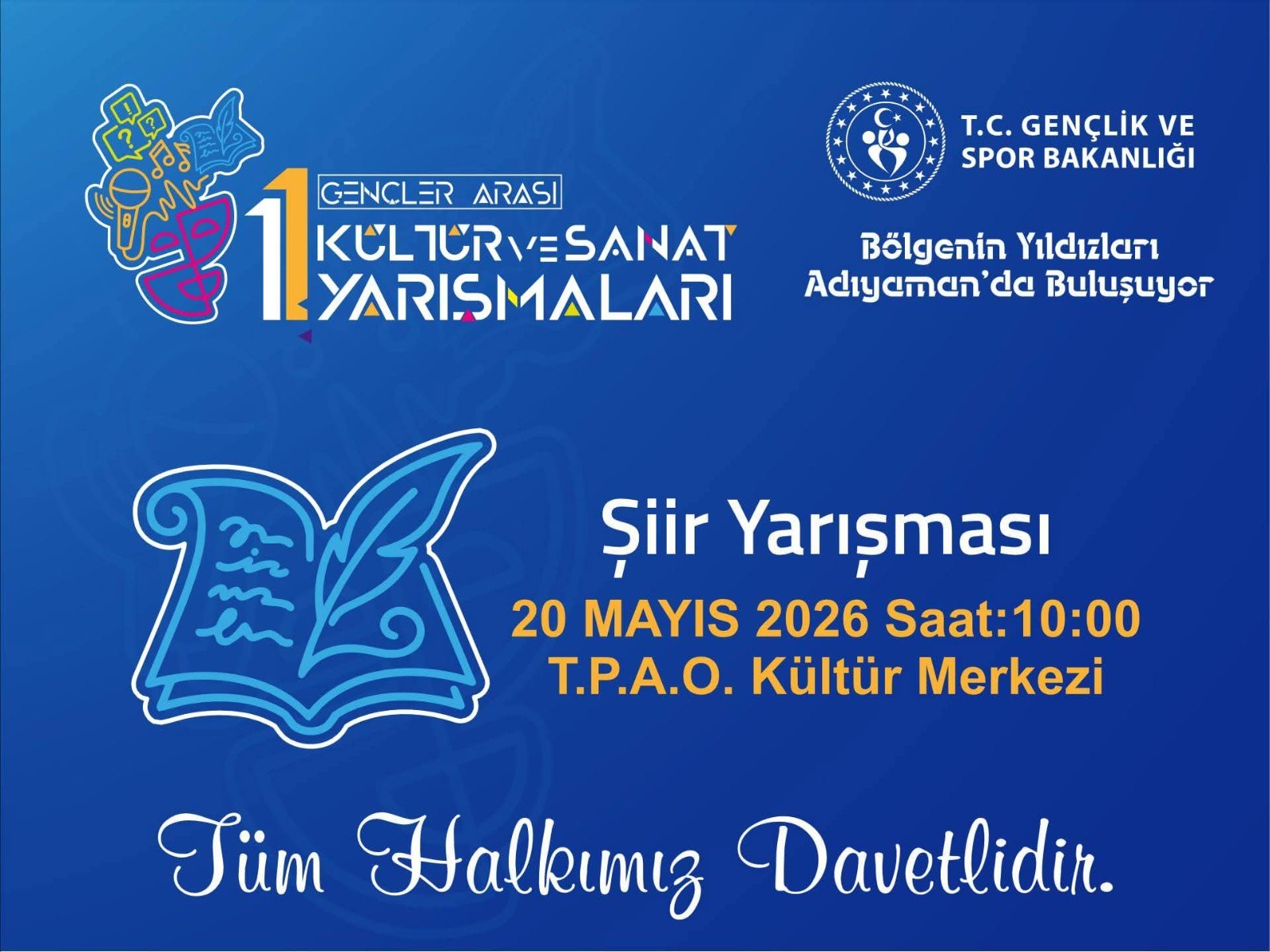 Adıyaman Gençler Arası Kültür Sanat Yarışmalarına Ev Sahipliği Yapıyor