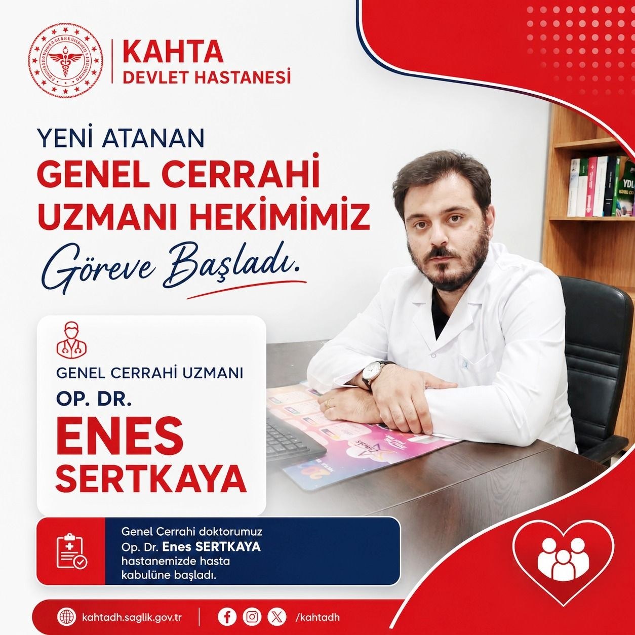 Kahta Devlet Hastanesi Yeni Genel Cerrahi Uzmanı