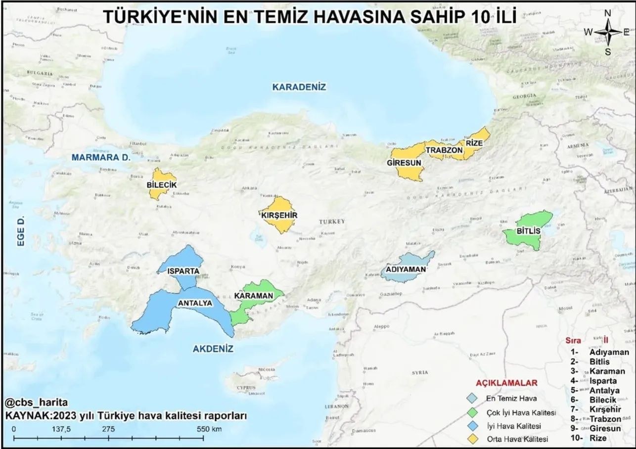 Türkiye'nin En Temiz Havası Adıyaman'da