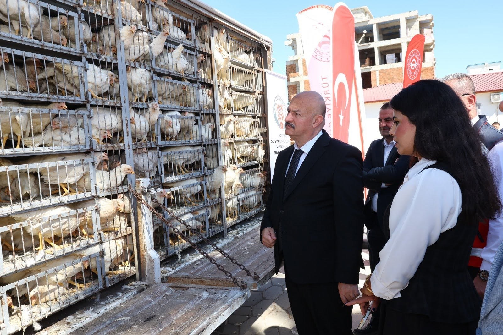 Adıyaman'da 150 Aileye Canlı Tavuk ve Horoz Dağıtıldı