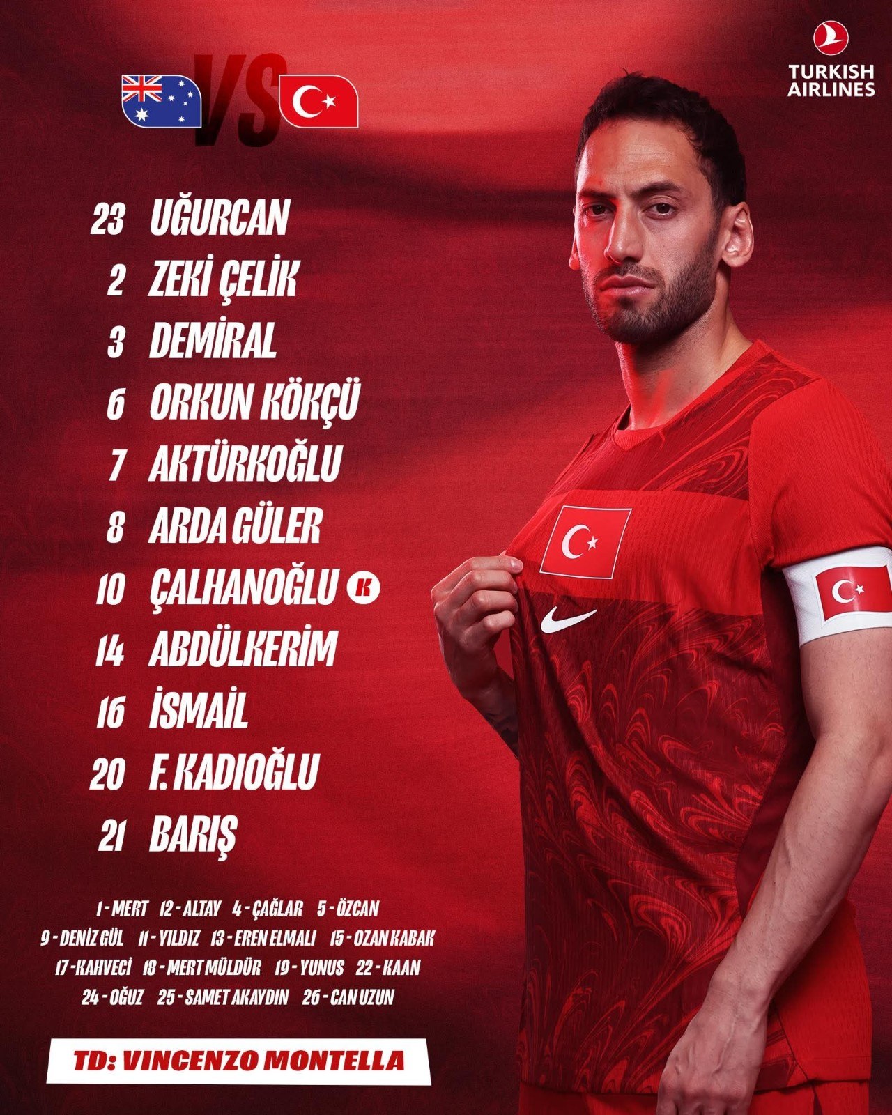 A Milli Takım'ın Avustralya Maçı İlk 11'i Açıklandı
