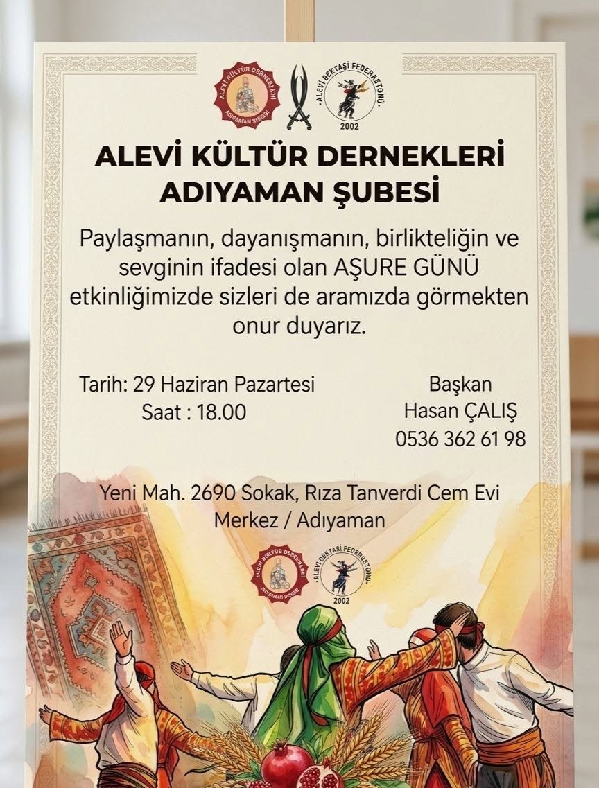 Aşure Günü Etkinliği Adıyaman'da Düzenleniyor