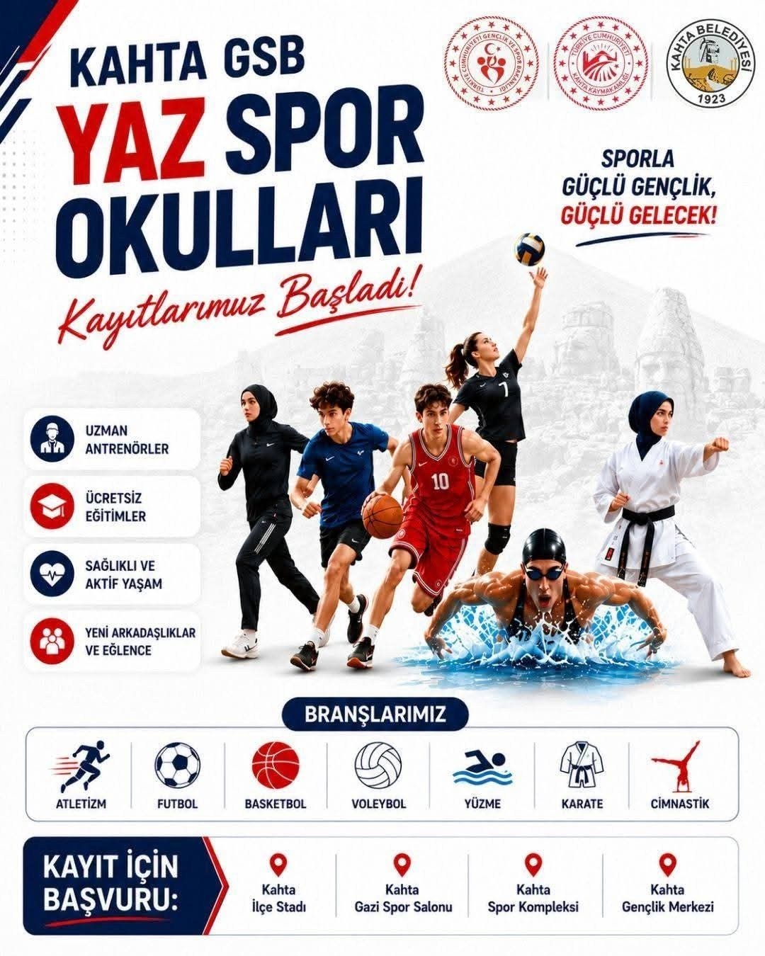 GSB Kahta Yaz Spor Okulları Kayıtları Başladı