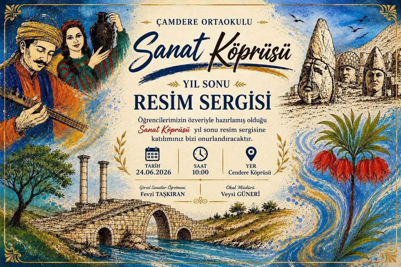 Tarihi Cendere Köprüsü'nde Öğrenci Eserleri Sergisi