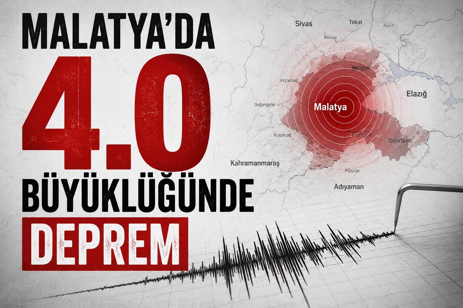Malatya Battalgazi İlçesinde 4.0 Büyüklüğünde Deprem