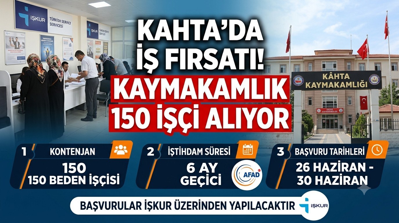 Kahta Kaymakamlığı AFAD Kapsamında 150 İşçi Alacak