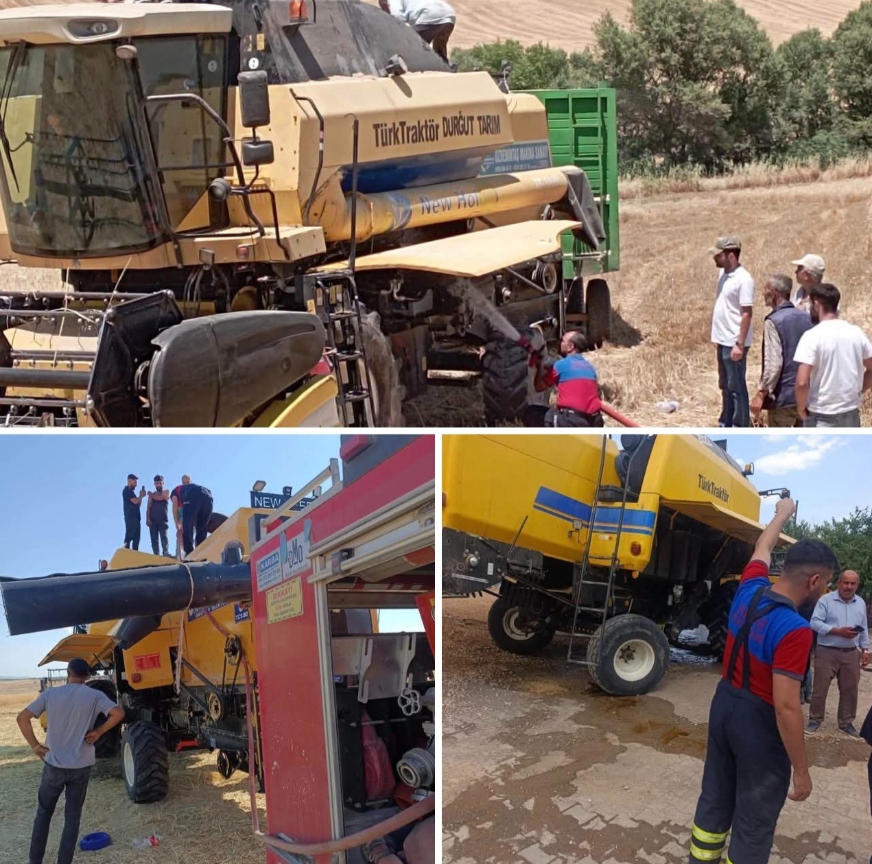 Besni'de Üç Farklı Noktada Biçerdöver Yangını Kontrol Altına Alındı