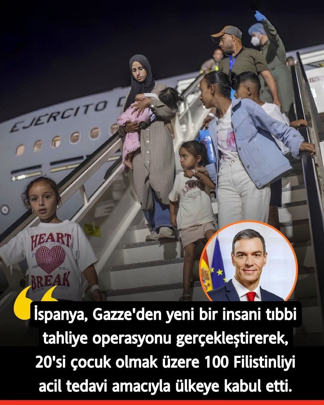 İspanya Gazze'den 100 Filistinliyi Tahliye Etti