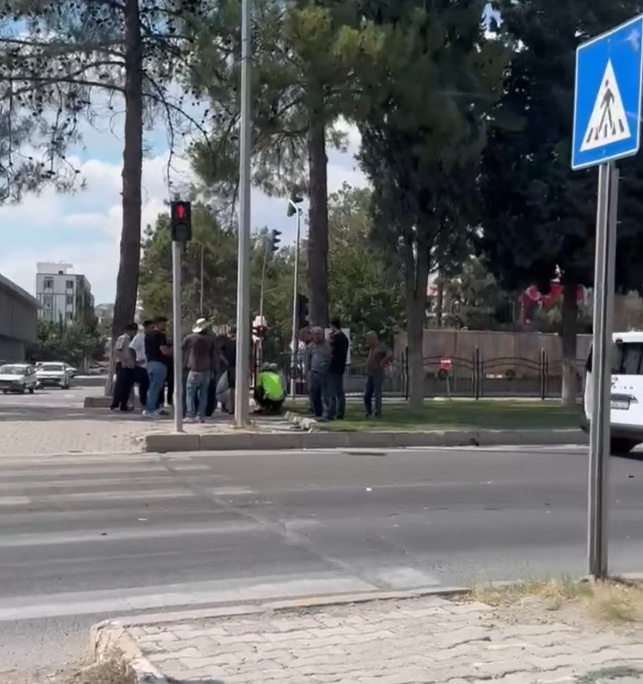 Adıyaman'da Migros Kavşağında Maddi Hasarlı Trafik Kazası