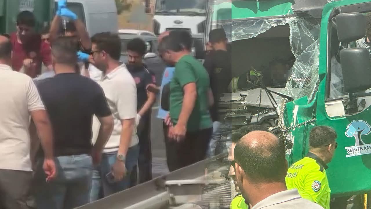 Gaziantep'te Çöp Kamyonu Tıra Arkadan Çarptı