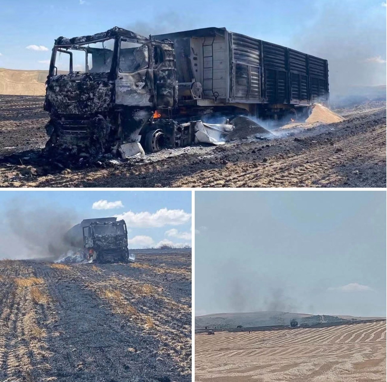 Nevşehir'de Tır Yangını Tarlaya Sıçradı