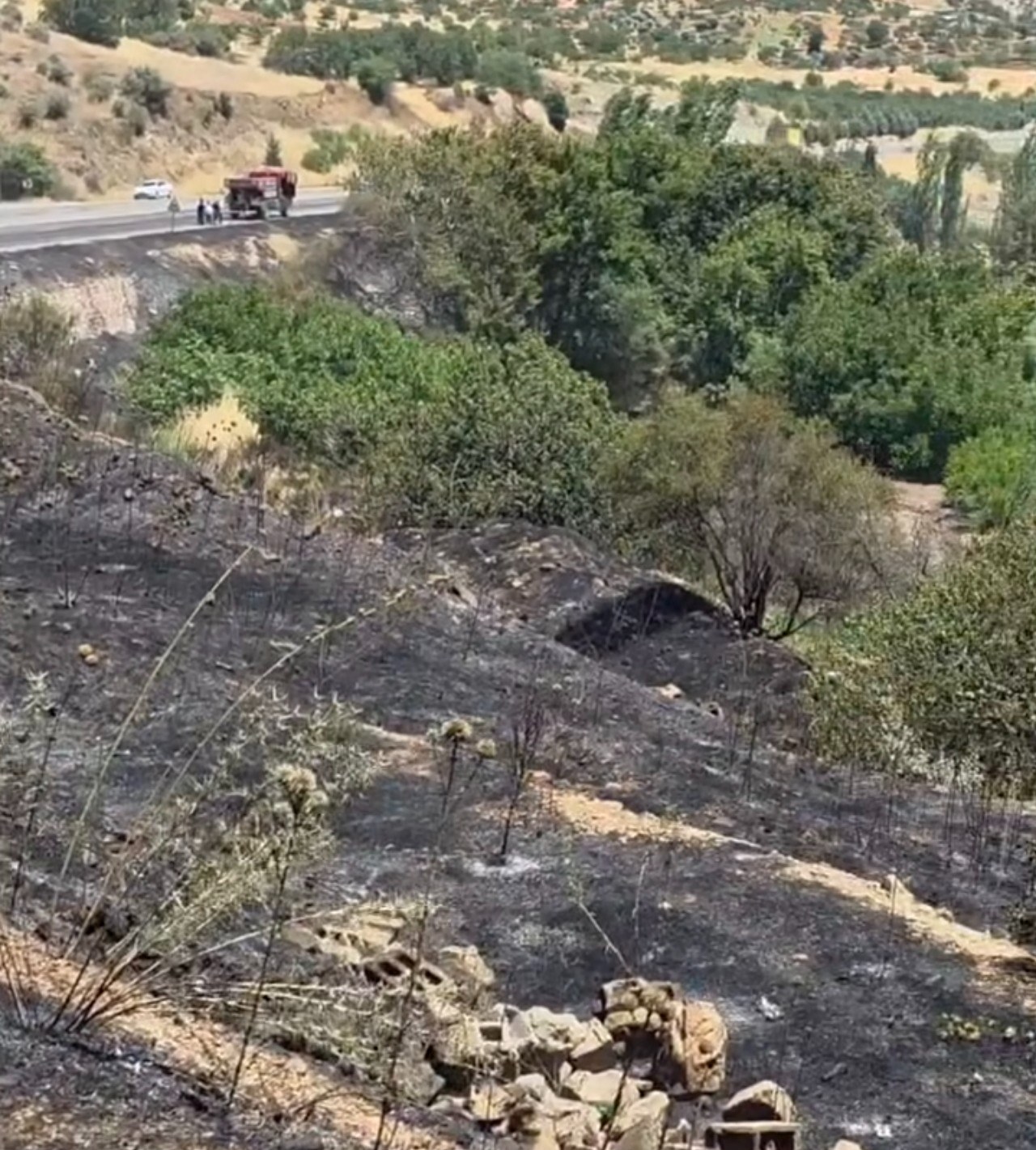 Adıyaman Gölbaşı'nda Örtü Yangını Söndürüldü