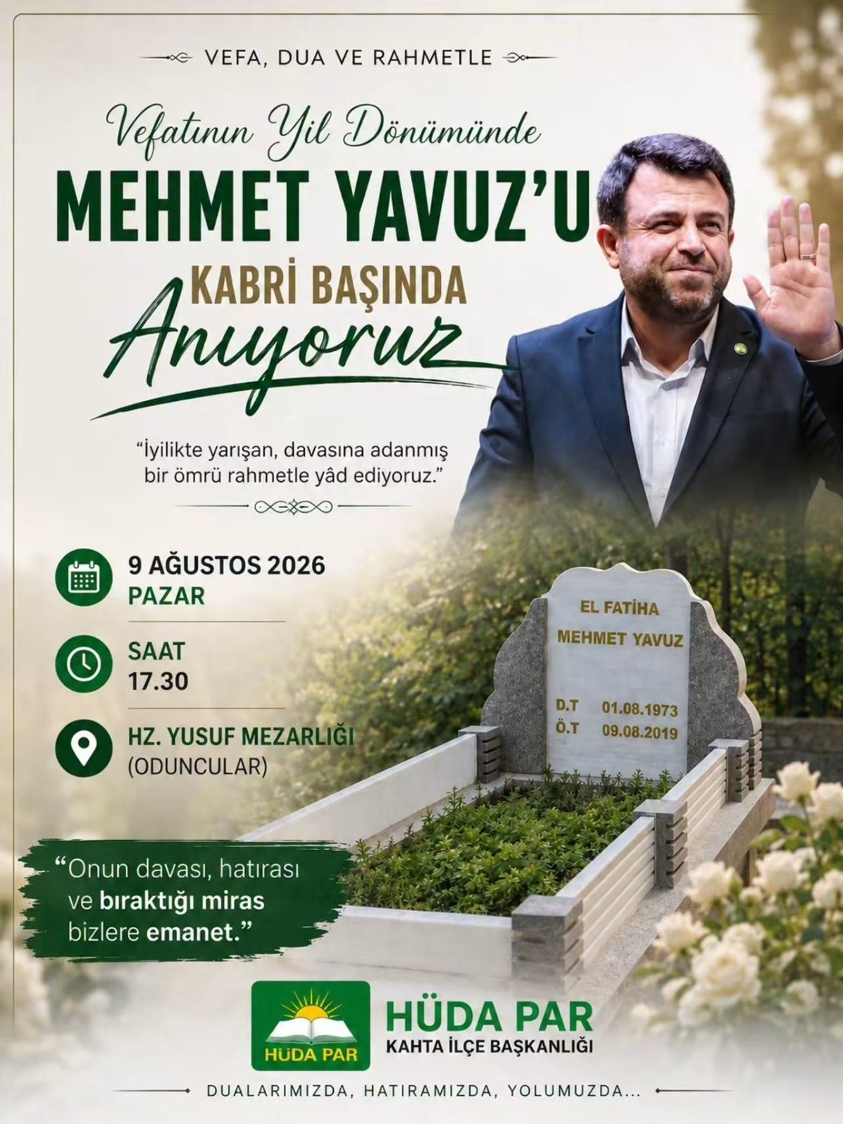 Mehmet Yavuz Kabri Başında Anılacak