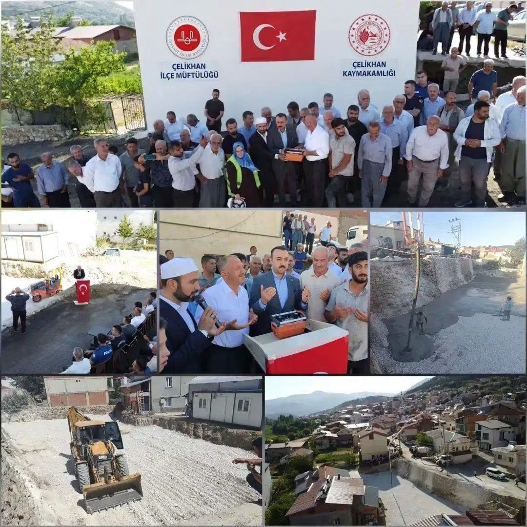 Çelikhan Merkez Camii Temeli Dualar Eşliğinde Atıldı