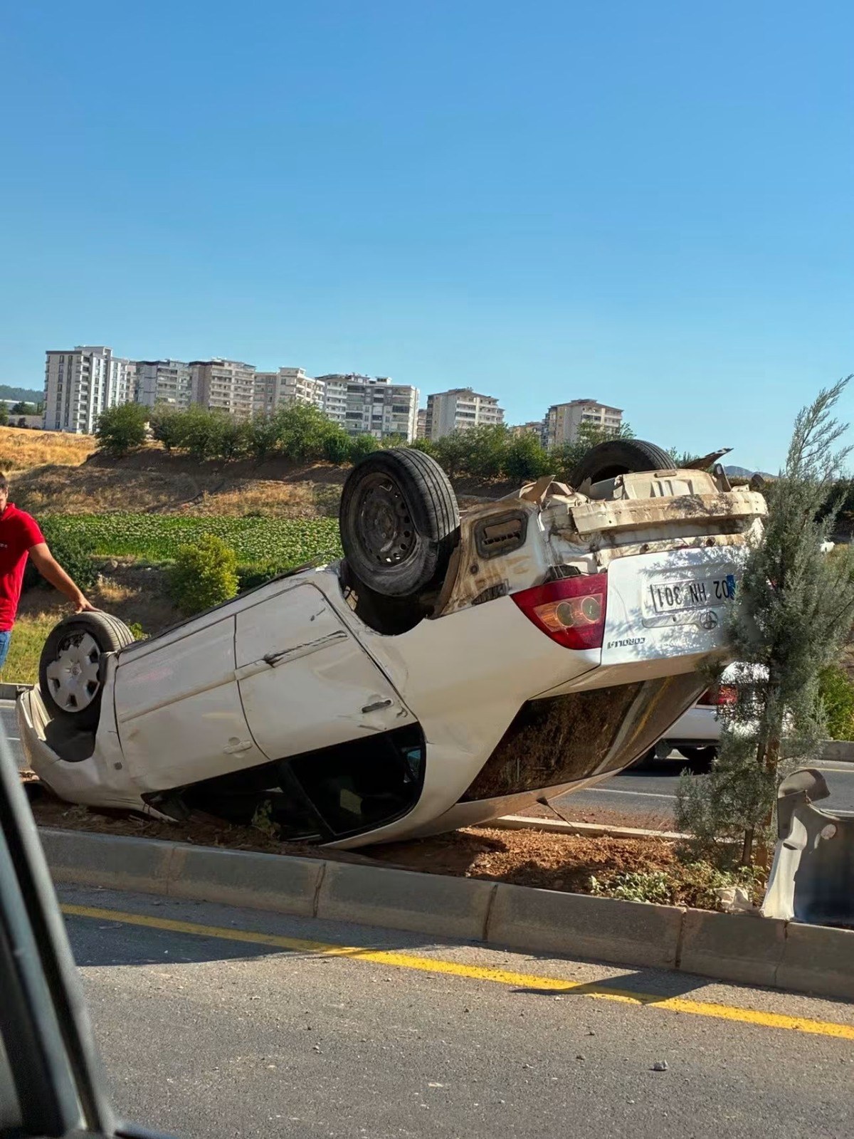 Adıyaman'da Otomobil Takla Attı
